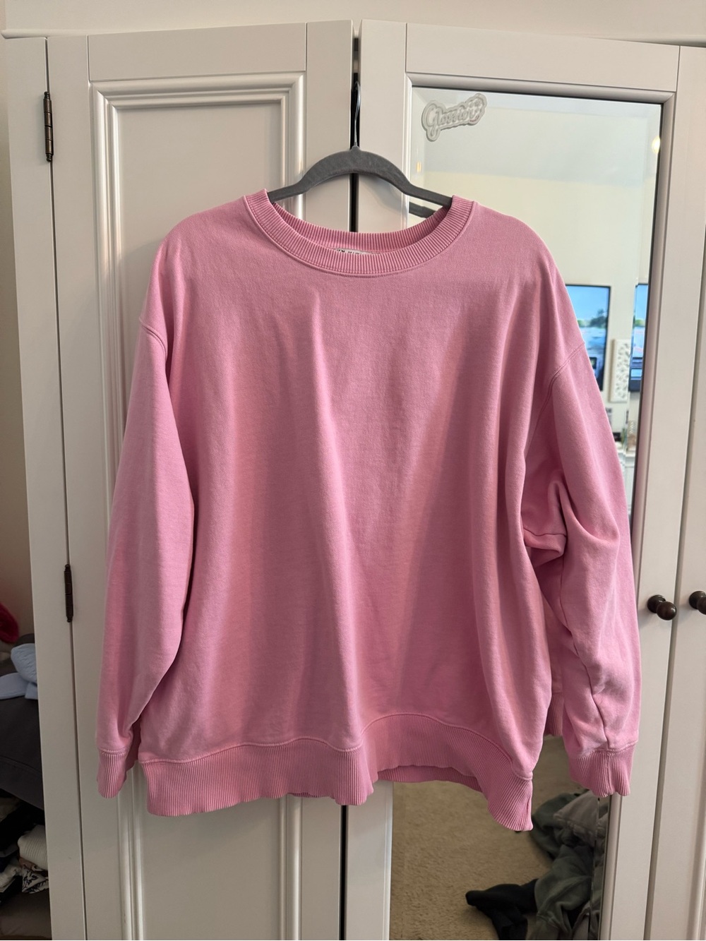 Relaxed Pink Crewneck Sweater for Women